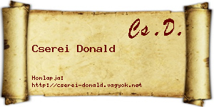Cserei Donald névjegykártya